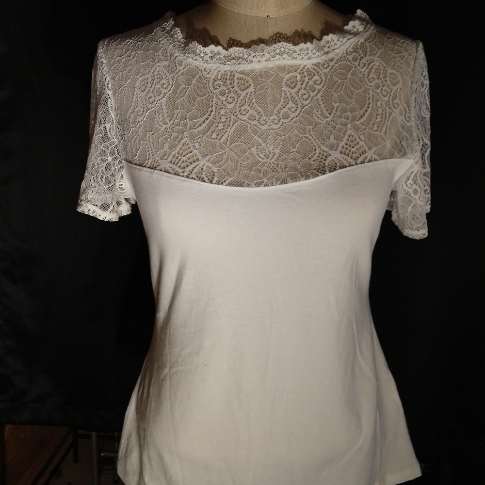 Dressy short sleeve lace top